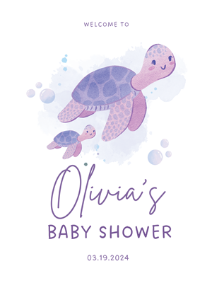 Turtle Shower Welcome Poster_24x36