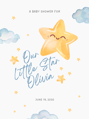 Star Baby Shower Sign - 24"x36"